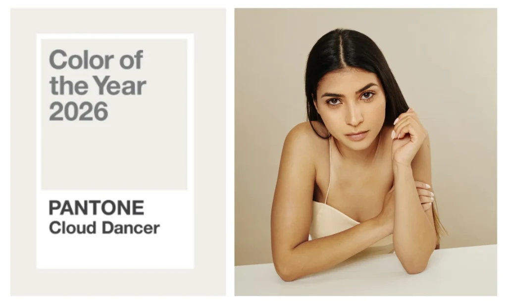 Pantone 2026 Cloud Dancer, color del año que marca las tendencias de maquillaje, moda y belleza profesional